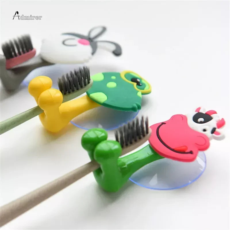 1PCS Cartoon Animal Wall Toothbrush Holder Antibacterial Toothbrush Storage Holder with Suction Cup Bathroom Organizer, New 2024