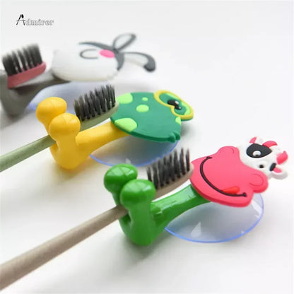 1PCS Cartoon Animal Wall Toothbrush Holder Antibacterial Toothbrush Storage Holder with Suction Cup Bathroom Organizer, New 2024
